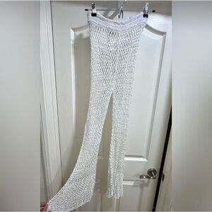 Cult Gaia White Knit Swim Coverup Pants